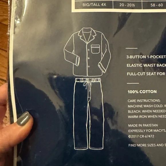 Club Room Men’s Pajama Set 100% Cotton NWT - Picture 3 of 10